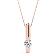 14K Rose Gold 1/2 ct tw Solitaire Diamond Pendant