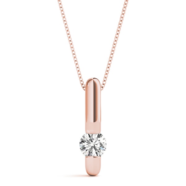14K Rose Gold 1/2 ct tw Solitaire Diamond Pendant