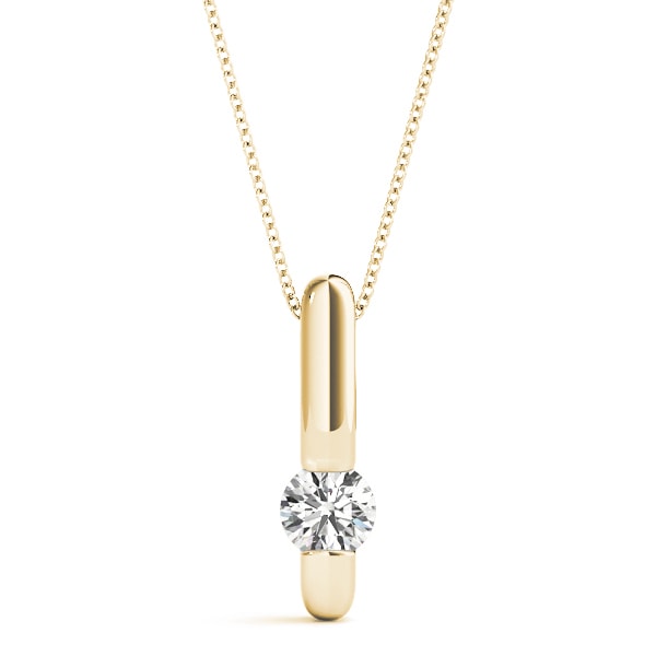 18K Yellow Gold 1/2 ct tw Solitaire Diamond Pendant