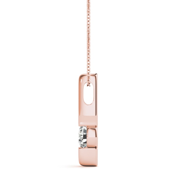 18K Rose Gold 1/2 ct tw Solitaire Diamond Pendant