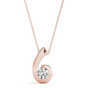 14K Rose Gold 1/2 ct tw Solitaire Diamond Pendant