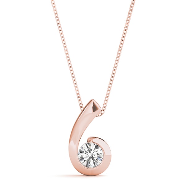 14K Rose Gold 1/2 ct tw Solitaire Diamond Pendant
