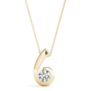 14K Yellow Gold 1/2 ct tw Solitaire Diamond Pendant