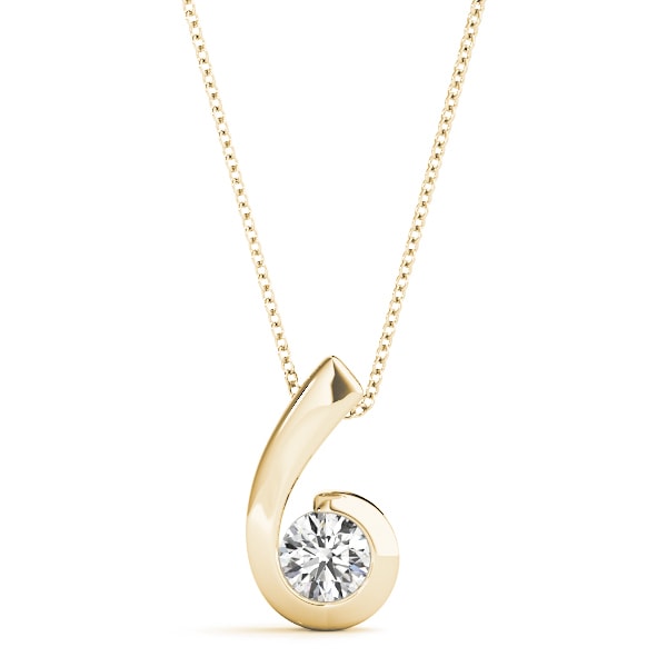 14K Yellow Gold 1/2 ct tw Solitaire Diamond Pendant