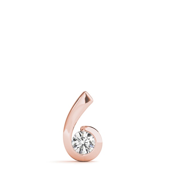 18K Rose Gold 1/2 ct tw Solitaire Diamond Pendant