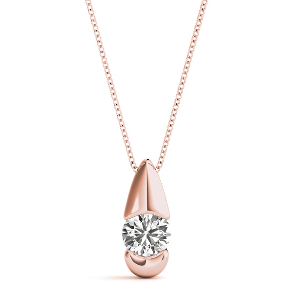 14K Rose Gold 1/2 ct tw Solitaire Diamond Pendant