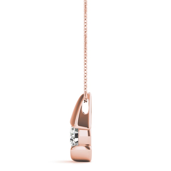 14K Rose Gold 1/2 ct tw Solitaire Diamond Pendant