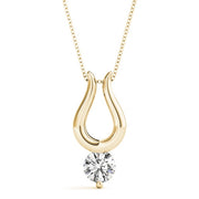 18K Yellow Gold 1/2 ct tw Solitaire Diamond Pendant