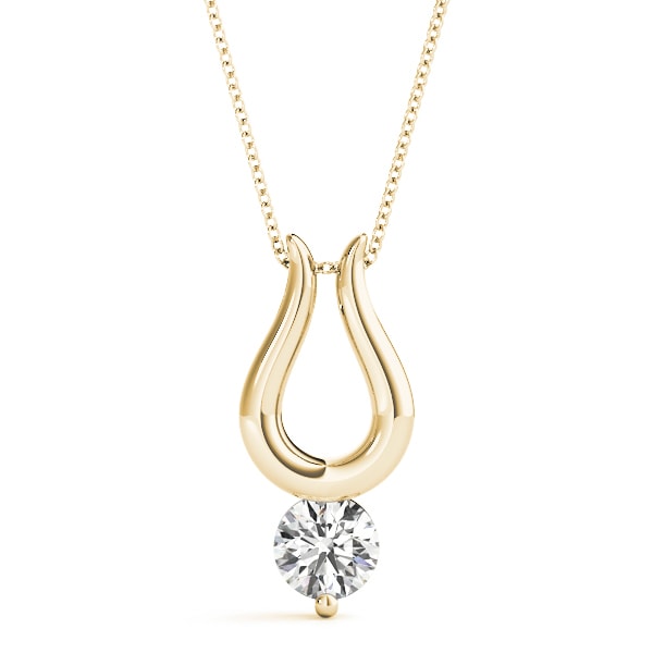 18K Yellow Gold 1/2 ct tw Solitaire Diamond Pendant