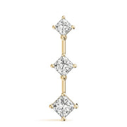 18K Yellow Gold 1 ct tw Three Stone Diamond Pendant