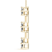 14K Yellow Gold 1 ct tw Three Stone Diamond Pendant