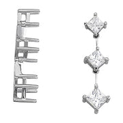 18K White Gold 1 ct tw Three Stone Diamond Pendant