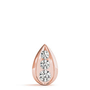 14K Rose Gold 1 ct tw Three Stone Diamond Pendant