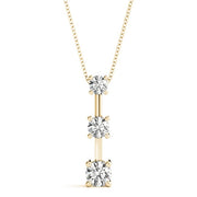 14K Yellow Gold 1 ct tw Three Stone Diamond Pendant