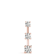 14K Rose Gold 1 ct tw Three Stone Diamond Pendant