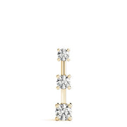 14K Yellow Gold 1 ct tw Three Stone Diamond Pendant