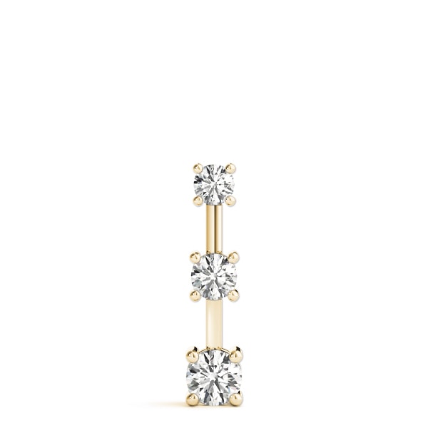 14K Yellow Gold 1 ct tw Three Stone Diamond Pendant