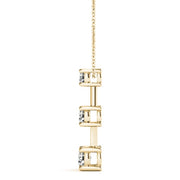 14K Yellow Gold 1 ct tw Three Stone Diamond Pendant