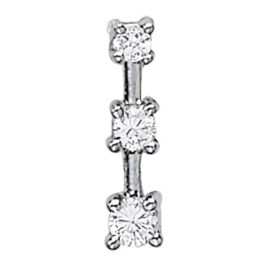 18K White Gold 1 ct tw Three Stone Diamond Pendant
