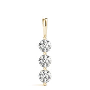 14K Yellow Gold 1 ct tw Three Stone Diamond Pendant