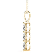 14K Yellow Gold 1 ct tw Three Stone Diamond Pendant
