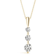 18K Yellow Gold 1/2 ct tw Three Stone Diamond Pendant