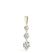 14K Yellow Gold 1/2 ct tw Three Stone Diamond Pendant