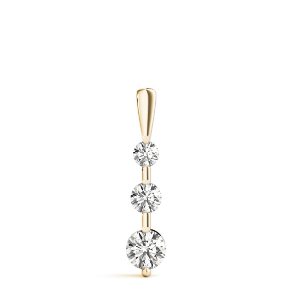 14K Yellow Gold 1/2 ct tw Three Stone Diamond Pendant