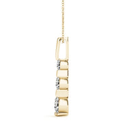 14K Yellow Gold 1/2 ct tw Three Stone Diamond Pendant