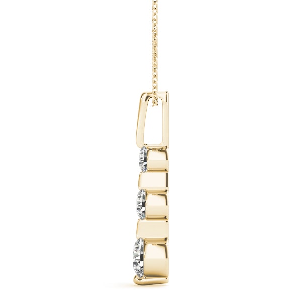 18K Yellow Gold 1/2 ct tw Three Stone Diamond Pendant