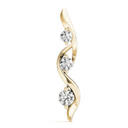 14K Yellow Gold 1/2 ct tw Three Stone Diamond Pendant