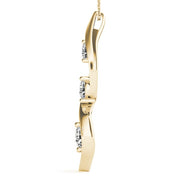 14K Yellow Gold 1/2 ct tw Three Stone Diamond Pendant