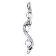 14K White Gold 1/2 ct tw Three Stone Diamond Pendant
