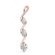 14K Rose Gold 1/2 ct tw Three Stone Diamond Pendant
