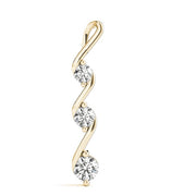 18K Yellow Gold 1/2 ct tw Three Stone Diamond Pendant