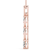 18K Rose Gold 1/2 ct tw Three Stone Diamond Pendant