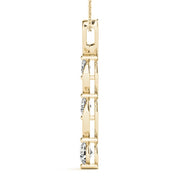 14K Yellow Gold 1/2 ct tw Three Stone Diamond Pendant