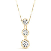 18K Yellow Gold 1/2 ct tw Three Stone Diamond Pendant