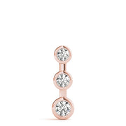 14K Rose Gold 1/2 ct tw Three Stone Diamond Pendant