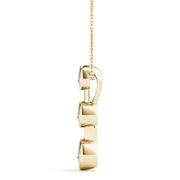 14K Yellow Gold 1/2 ct tw Three Stone Diamond Pendant