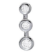 14K White Gold 1/2 ct tw Three Stone Diamond Pendant