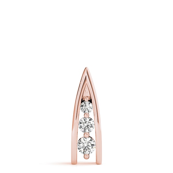 14K Rose Gold 1/2 ct tw Three Stone Diamond Pendant