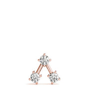 14K Rose Gold 1 ct tw Three Stone Diamond Pendant