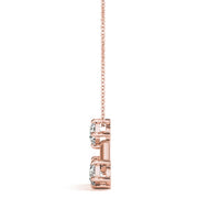 14K Rose Gold 1 ct tw Three Stone Diamond Pendant