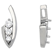 18K White Gold 1/2 ct tw Three Stone Diamond Pendant