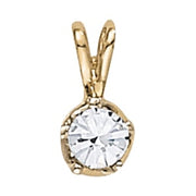 18K White Gold 1/3 ct tw Solitaire Diamond Pendant