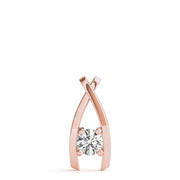 18K Rose Gold 1/3 ct tw Solitaire Diamond Pendant