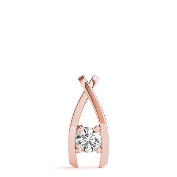 18K Rose Gold 1/3 ct tw Solitaire Diamond Pendant