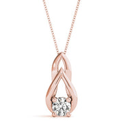 18K Rose Gold 1/3 ct tw Solitaire Diamond Pendant