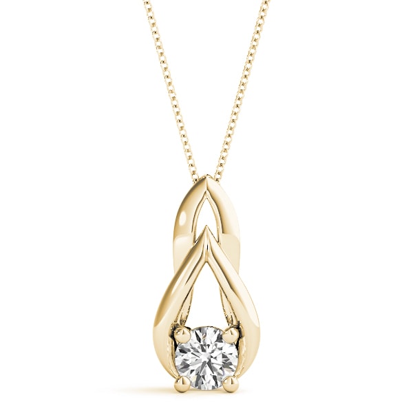 18K Yellow Gold 1/3 ct tw Solitaire Diamond Pendant
